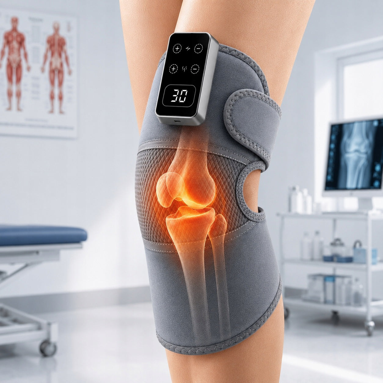 RECHARGEABLE KNEE MASSAGER VIBRATION WITH HEATING JOINT PAIN ELECTRIC Manufacturer code 4069943644616