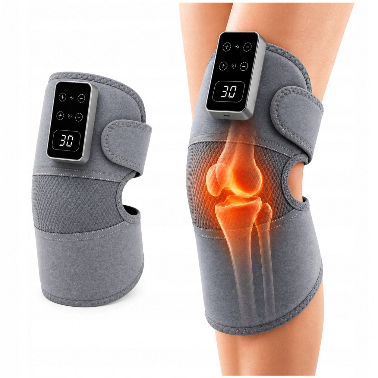 RECHARGEABLE KNEE MASSAGER VIBRATION WITH HEATING JOINT PAIN ELECTRIC