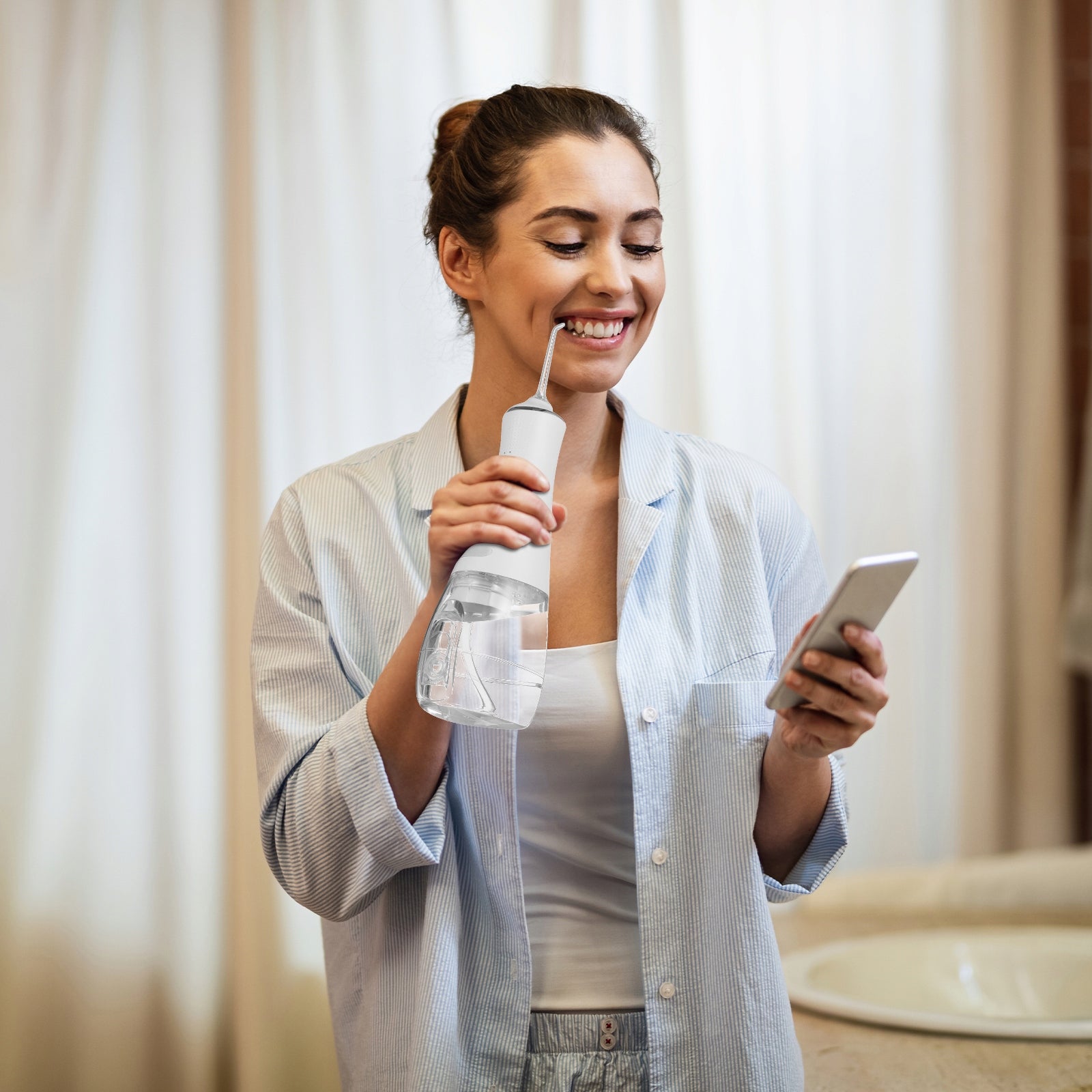 RECHARGEABLE ORAL IRRIGATOR FLOSSER, 300ML PORTABLE GENTLE Model FA001