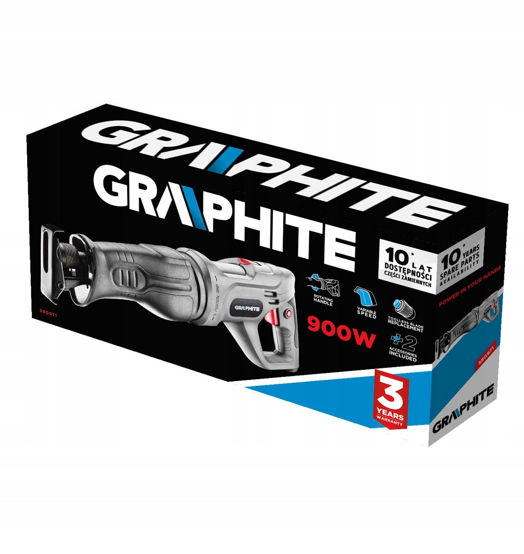 RECIPROCATING SAW 900W STROKE 20 MM NUMBER OF STROKES 0-2600 MIN GRAPHITE 58G971 EAN (GTIN) 5902062015716