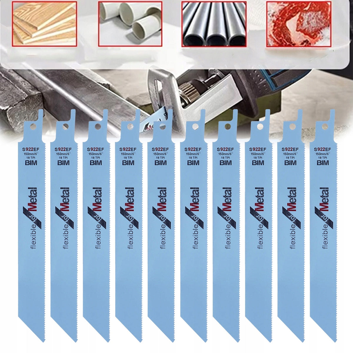 RECIPROCATING SAW BLADE FOR METAL 150mm HCS 10PCS Brand no brand