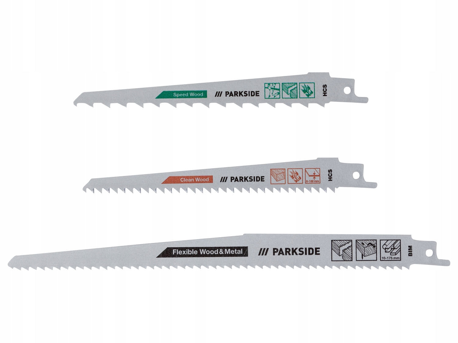 RECIPROCATING SAW BLADES PARKSIDE BOSCH MOCK-UP METABO HITACHI 9 PCS EAN (GTIN) 4056233060799