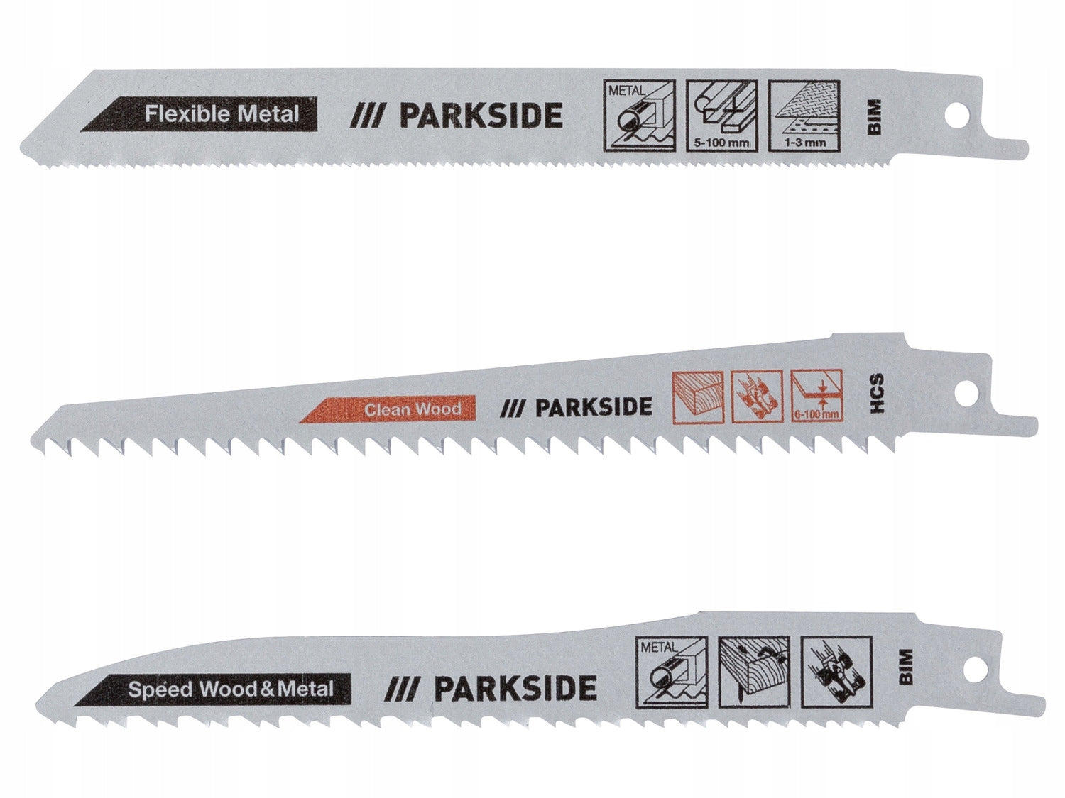 RECIPROCATING SAW BLADES PARKSIDE BOSCH MOCK-UP METABO HITACHI 9 PCS Manufacturer code PFSZ 3 A1