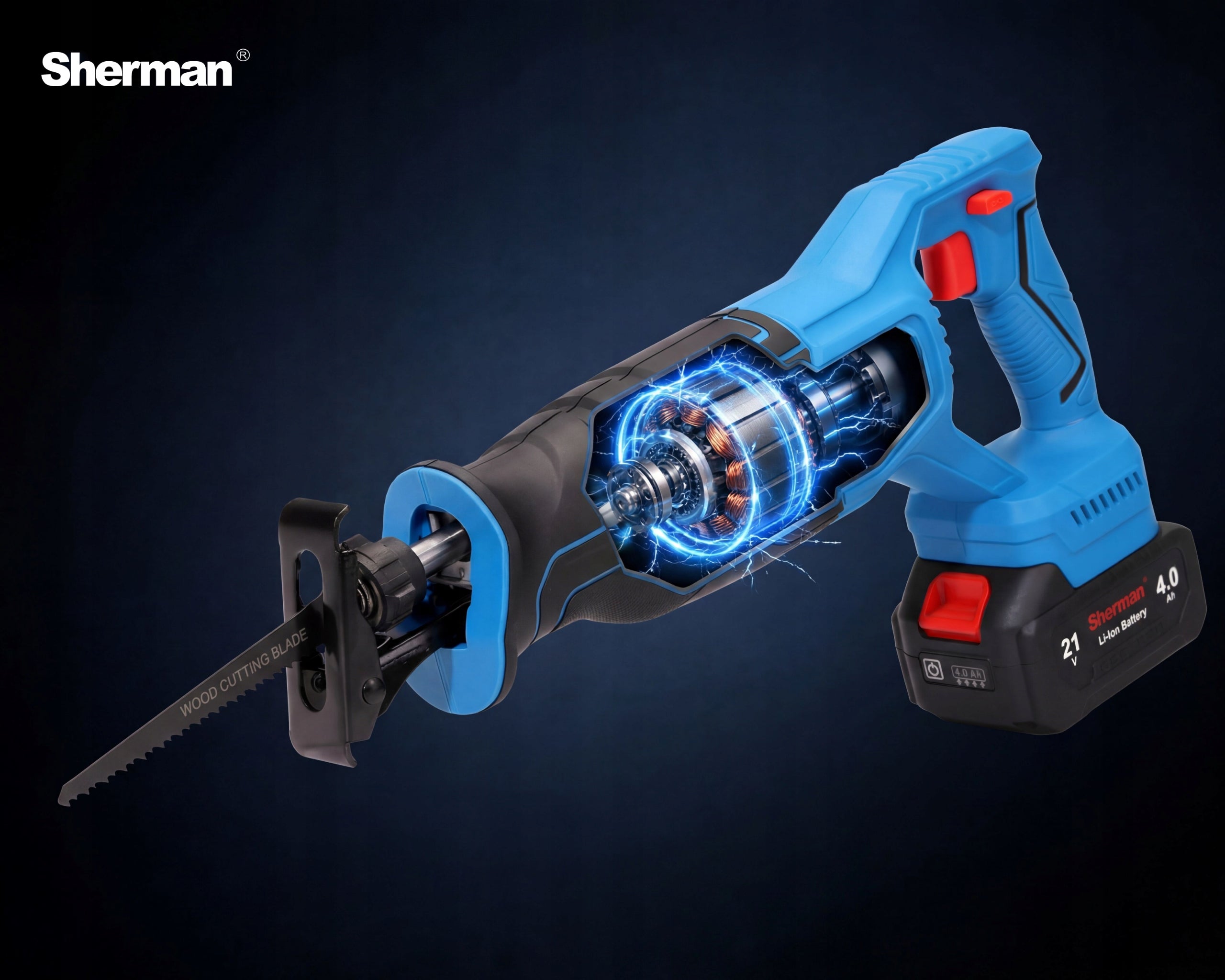 RECIPROCATING SAW ET-505 2x BATTERY 4.0Ah / 21V Sherman Brand Sherman