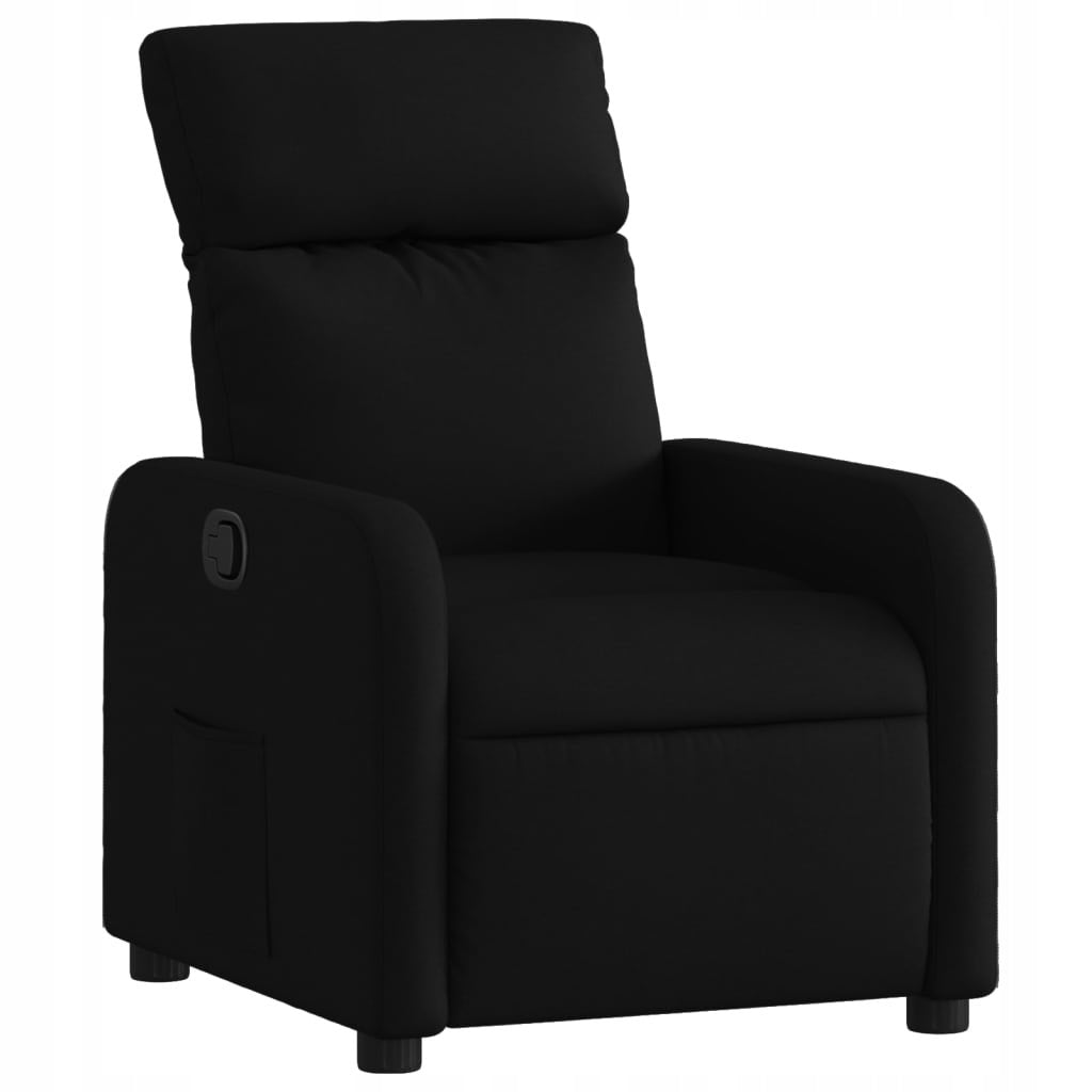RECLINING CHAIR BLACK UPHOLSTERED IN FABRIC Packaging status original