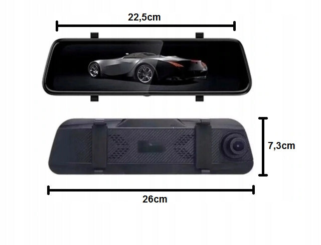 RECORDER MIRROR FULL HD 10 INCH CAMERA REAR CAMERA FRONT 2IN1 PL Model 650800774