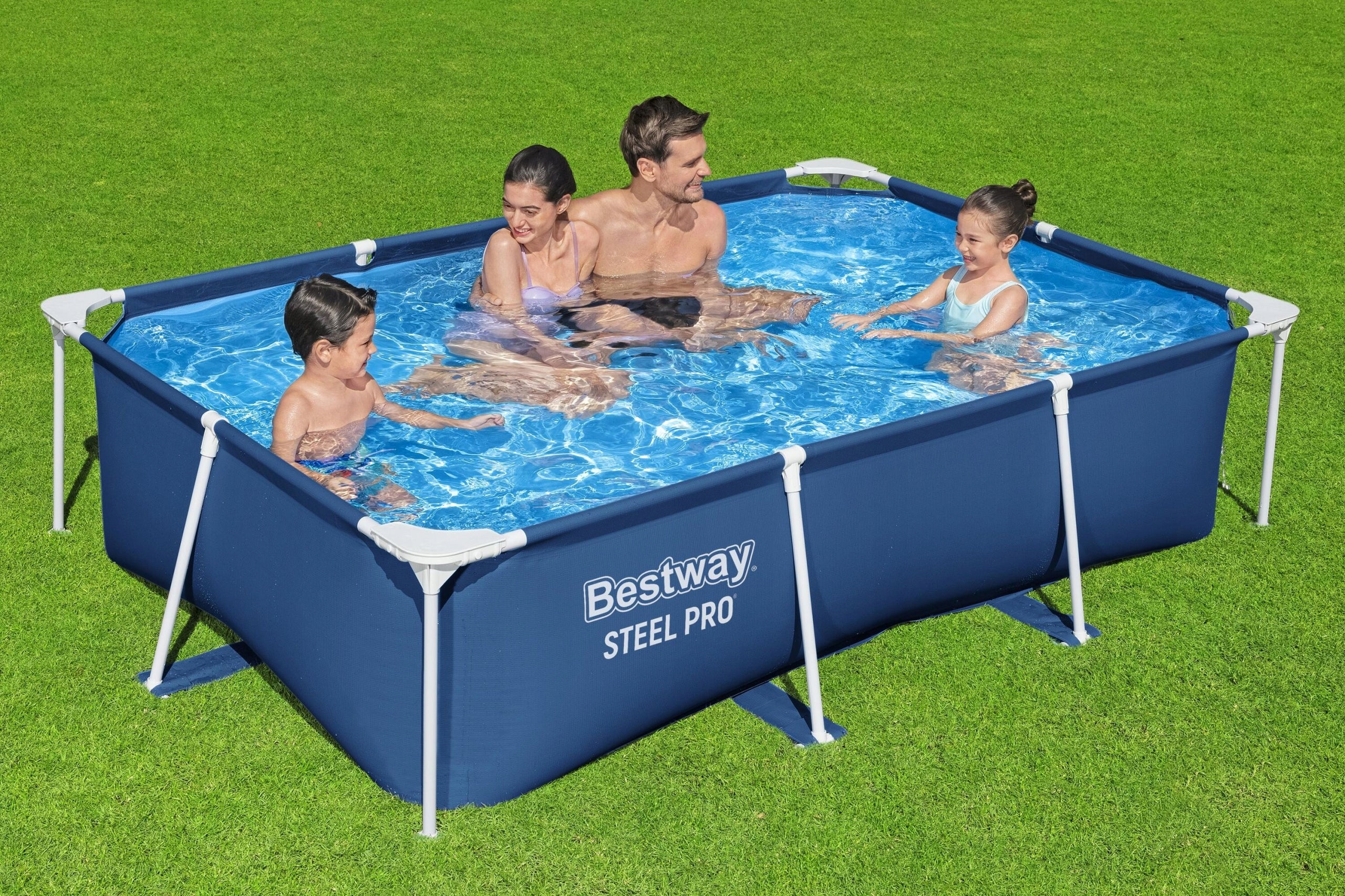 RECTANGULAR GARDEN FRAME POOL BESTWAY 56403 STEEL PRO 259X170X61 CM Height 61 cm