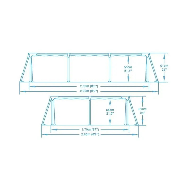 RECTANGULAR GARDEN POOL 259X170X61 CM BESTWAY 56403 Shape rectangular