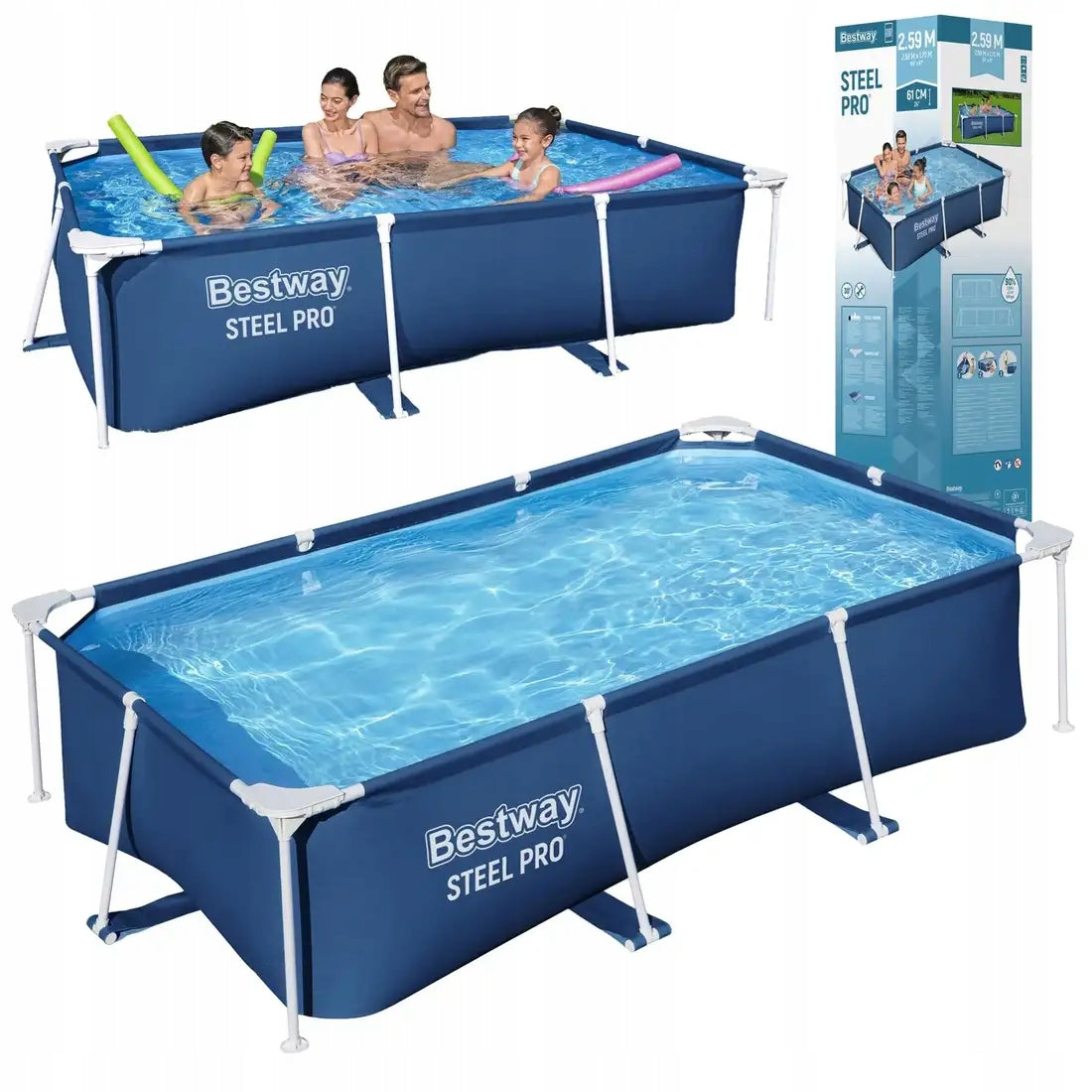 RECTANGULAR GARDEN POOL 259X170X61 CM BESTWAY 56403