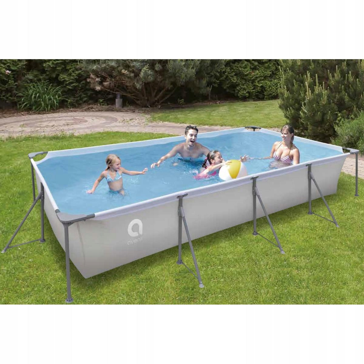 RECTANGULAR GARDEN POOL 394x207x80cm SUPER STRONG AVENLI 17723 Volume 6075 l