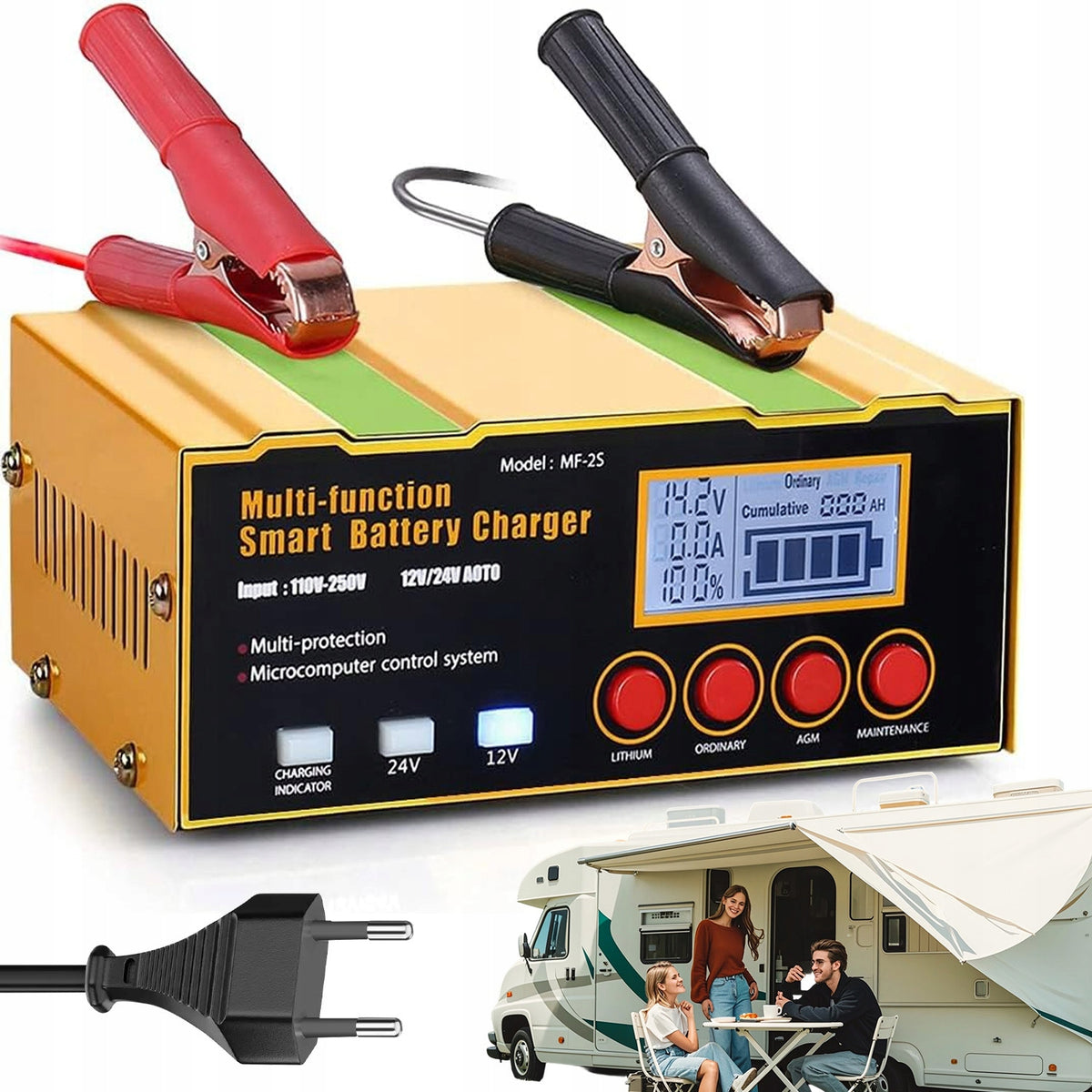 RECTIFIER 12A AUTOMATIC CHARGER 12V 24V LCD FOR MOTORCYCLE CARS