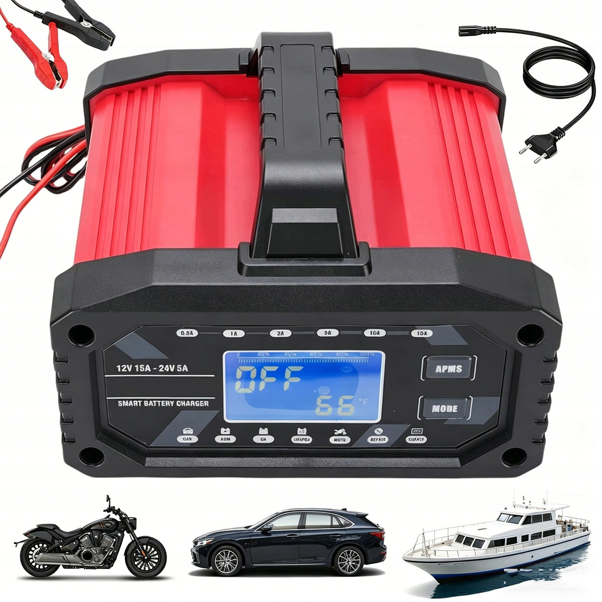 RECTIFIER CAR CHARGER AUTOMATIC STRONG FOR LIFEPO4 BATTERIES