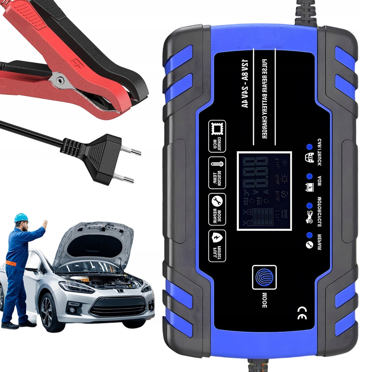 RECTIFIER CHARGER FOR BATTERIES 12V 24V CAR 8A 170×98×58MM