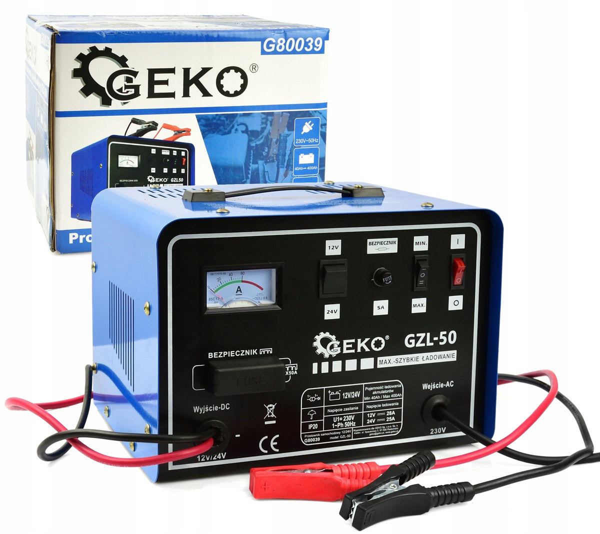 RECTIFIER FOR BATTERIES FAST CHARGER 12 24V GZL-50 Brand Geko