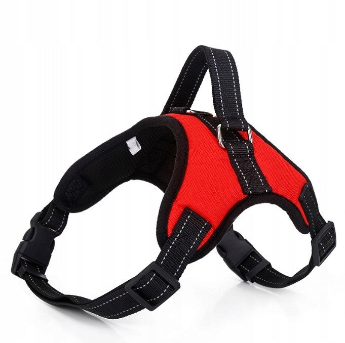 RED ADJUSTABLE DOG WALKING HARNESS BREATHABLE HANDLE SIZE M Brand no brand
