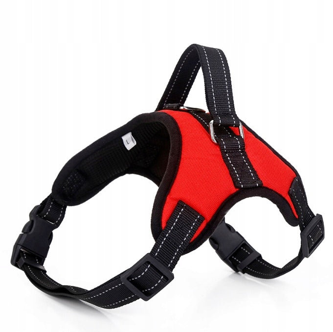 RED ADJUSTABLE DOG WALKING HARNESS BREATHABLE HANDLE SIZE S Brand no brand