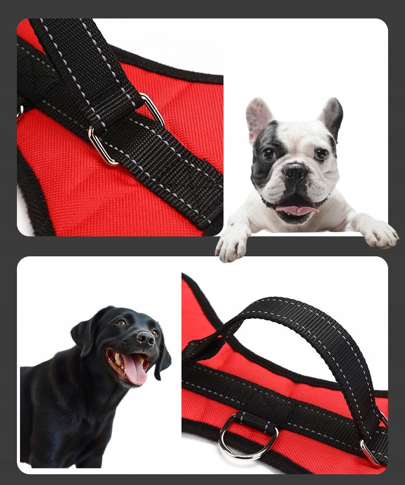 RED ADJUSTABLE DOG WALKING HARNESS BREATHABLE HANDLE SIZE S Manufacturer code szelkiZ0069