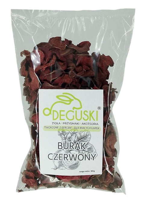 RED BEET CHIPS DEGUSKI 100g dried natural teether rabbit cavia