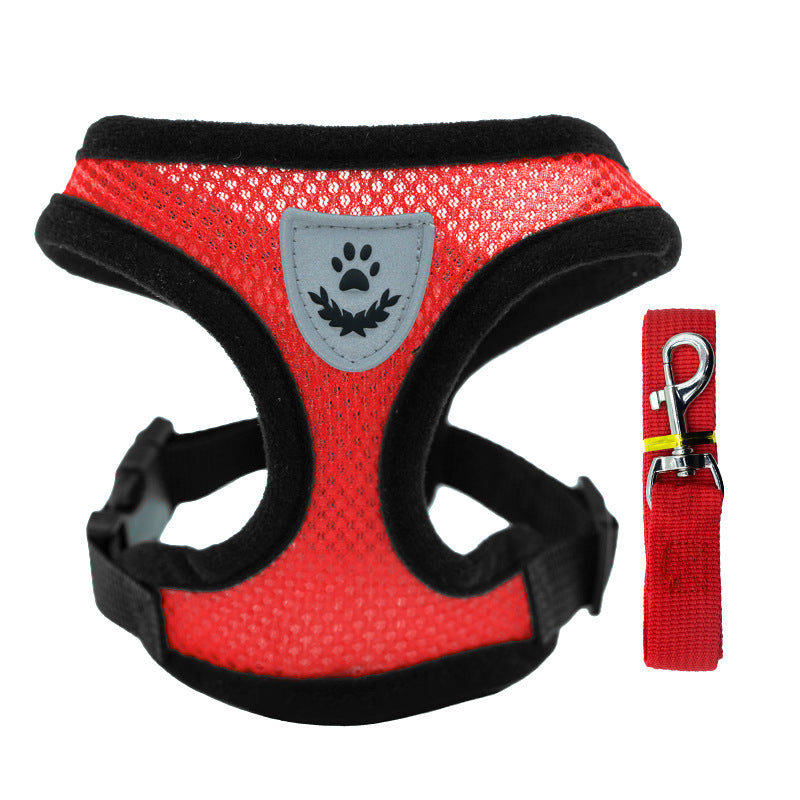 RED BREATHABLE PRESSURE-FREE HARNESS WITH LEASH FOR CAT DOG SIZE M Brand no brand