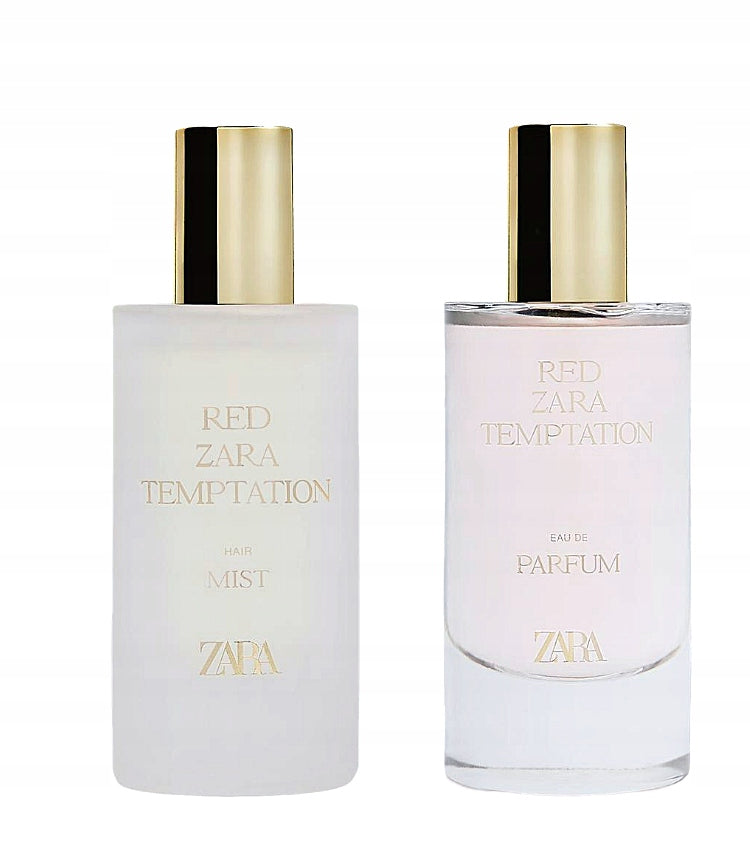 RED ZARA TEMPTATION 50 ml EDP + HAIR MIST LIMITED EDITION 2X50 ML Packaging status original