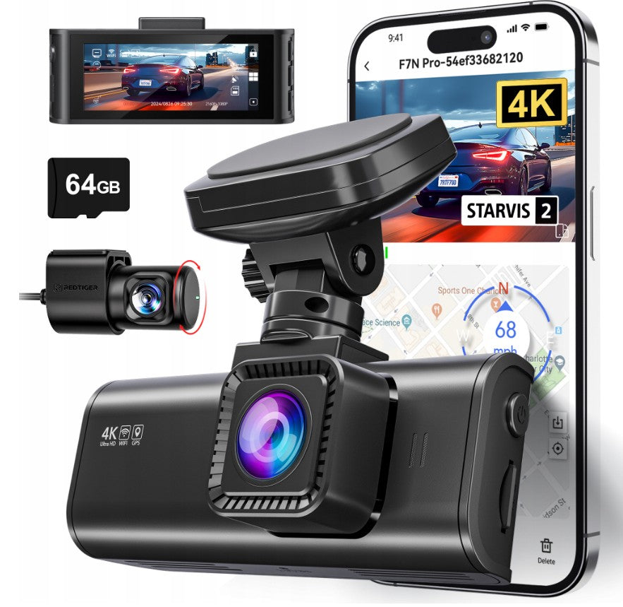 REDTIGER F7N Pro Car Camera 4K GPS WiFi Front Rear Packaging status original