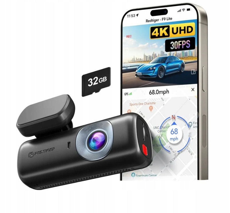 REDTIGER F9 Lite Car Camera 4K UHD WiFi GPS Dash Cam USB-C ADAS