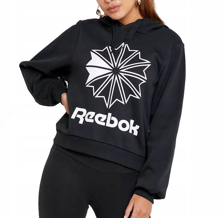 Pullover für Damen Reebok Cl Fl Big Logo Hood EB5135, schwarz 