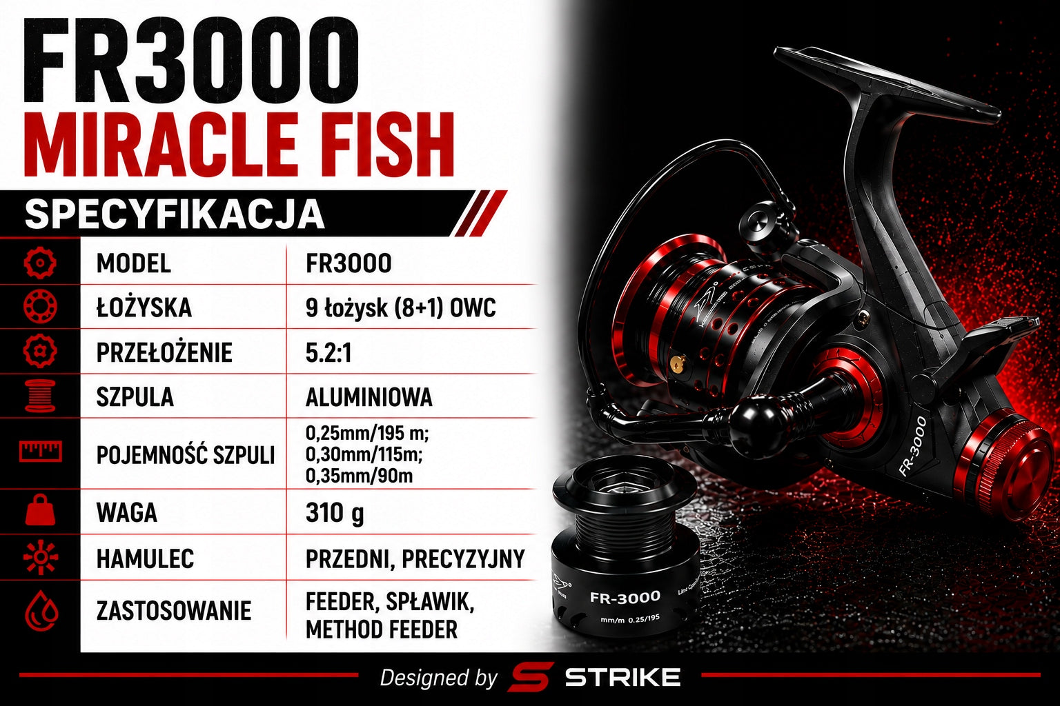 REEL FR3000 9bb CARP MIRACLE FISH | FREE GEAR | METAL Model FR--3000