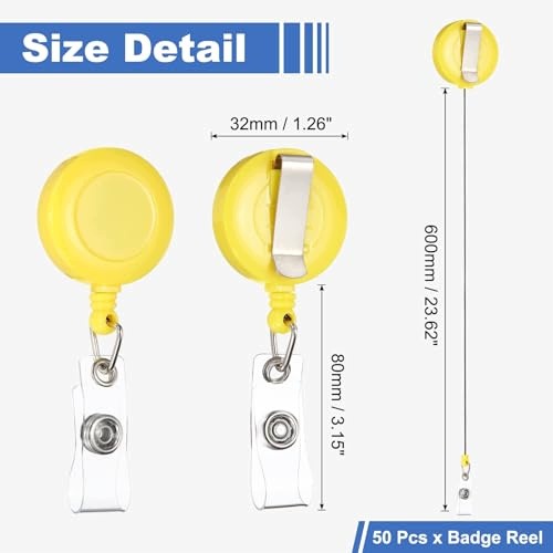 REEL IDENTIFIER RETRACTABLE CLIP ID CARD OFFICE 50 PCS Manufacturer code Nieoznaczona