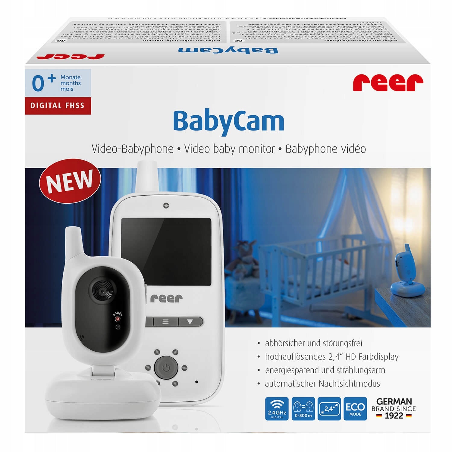 REER BABYCAM DIGITAL BABY MONITOR ELECTRONIC AUDIO VIDEO Color white