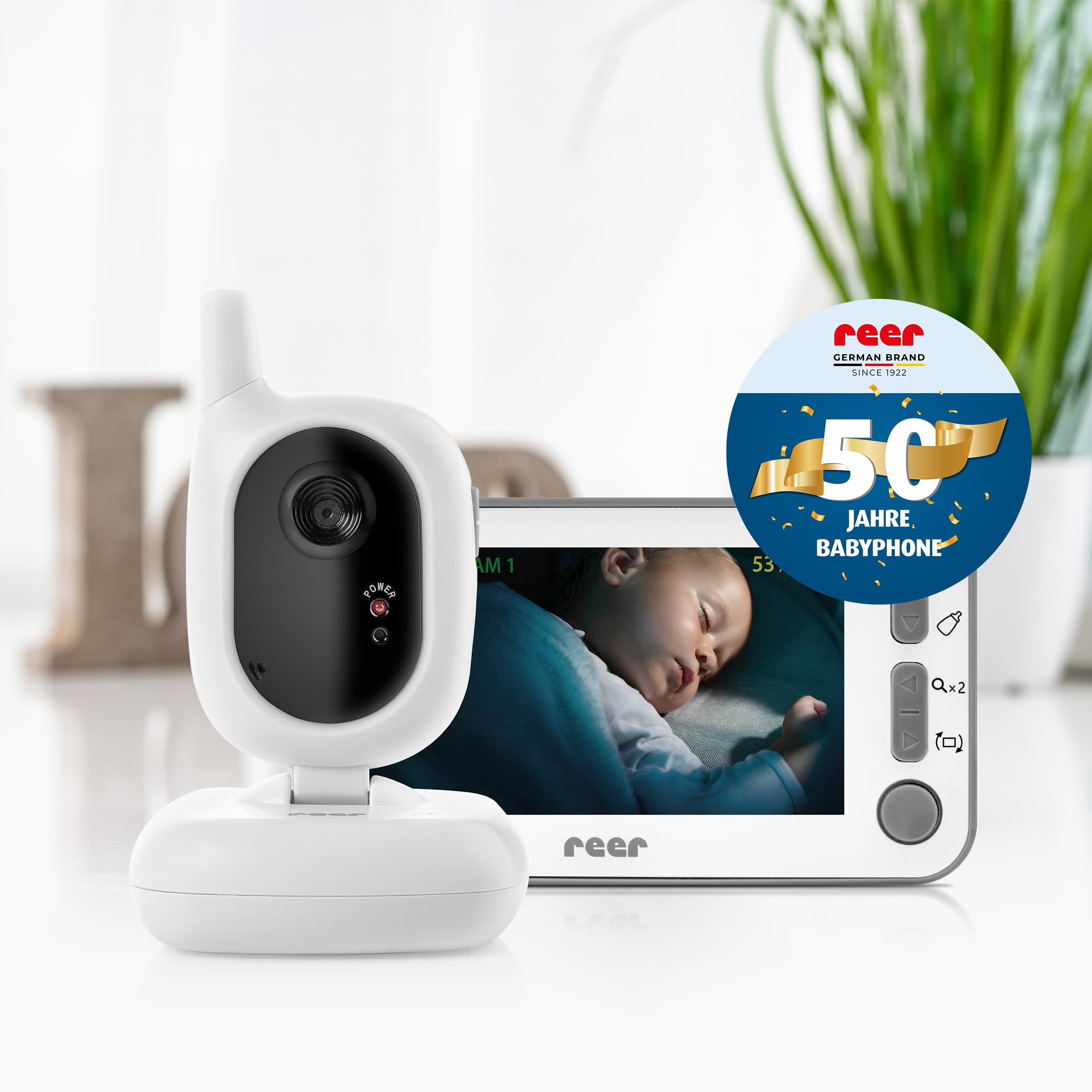 REER BabyCam Baby Monitor 300m Camera 43" Display Packaging status original