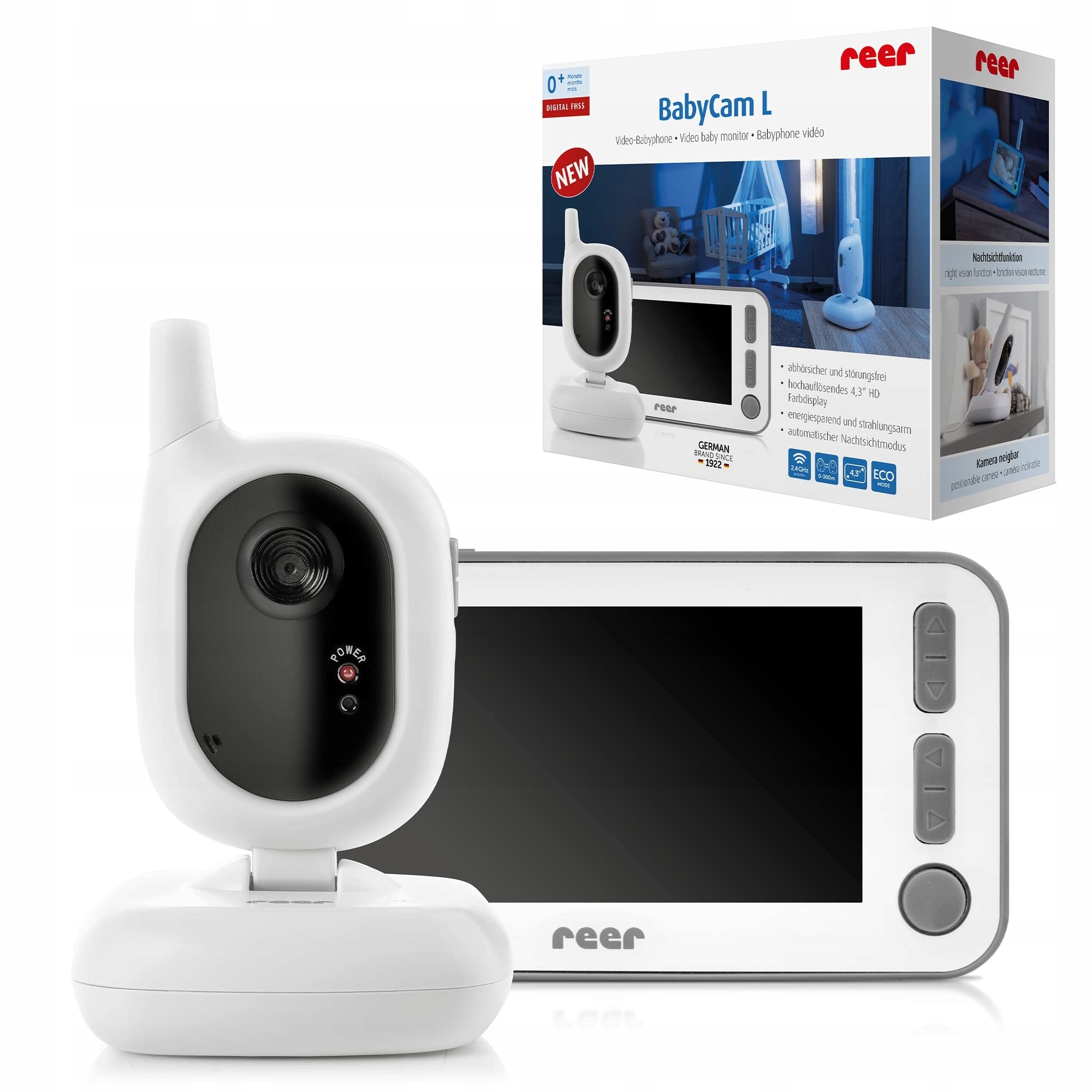REER BabyCam Baby Monitor 300m Camera 43" Display