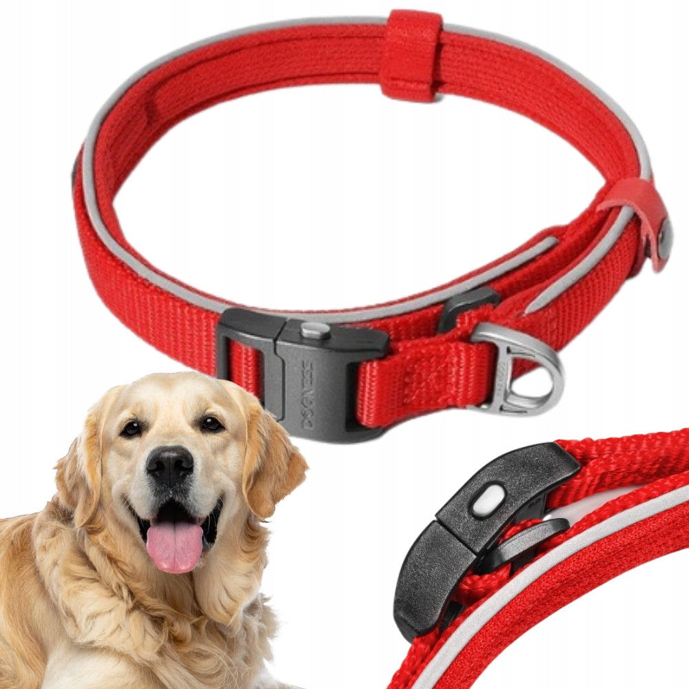 REFLECTIVE COLLAR adjustable TAPE solid 45 - 60 cm DOGNESS size L