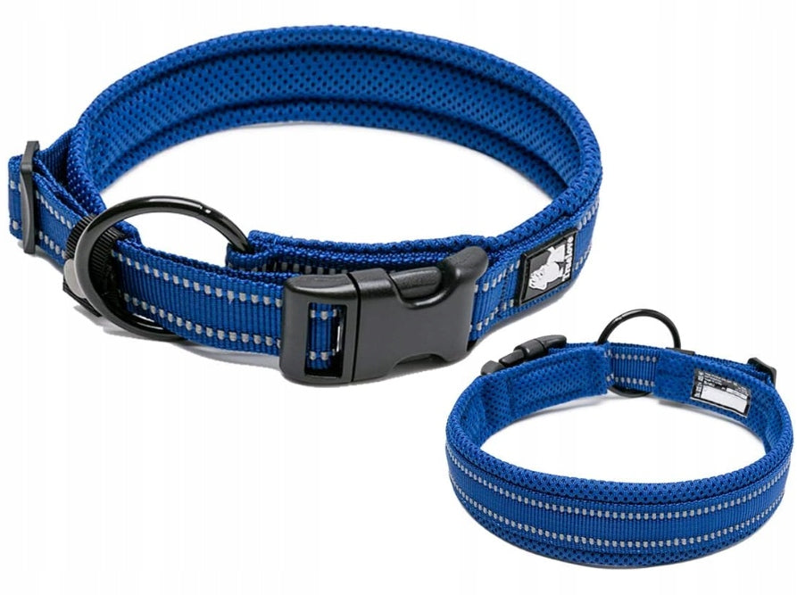REFLECTIVE DOG COLLAR TRUELOVE ACTIVE DELICATE DURABLE NAVY XL