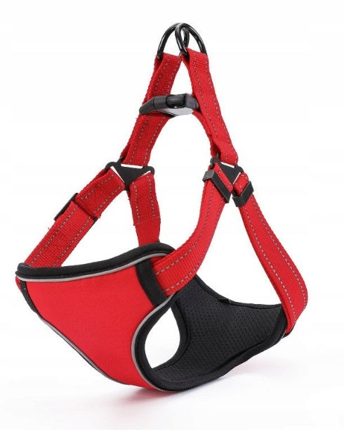 REFLECTIVE DOG HARNESS ADJUSTABLE DURABLE SIZE M + LEASH 120CM Brand no brand