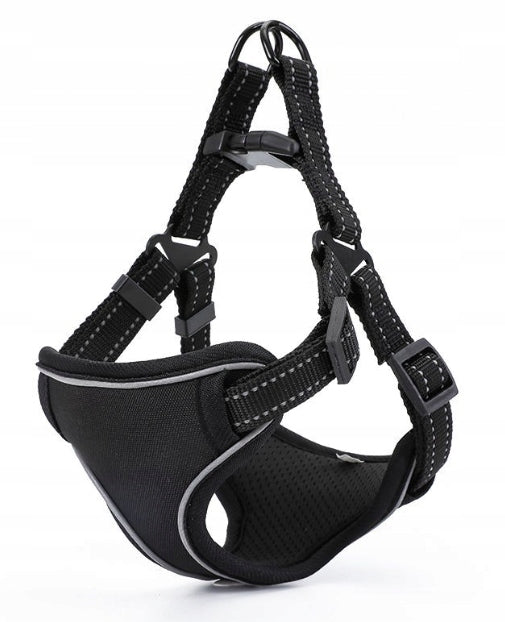 REFLECTIVE DOG HARNESS ADJUSTABLE DURABLE SIZE S + LEASH 120CM Manufacturer code SZELKI DLA PSA MOCNE REGULOWANE ROZMIAR S