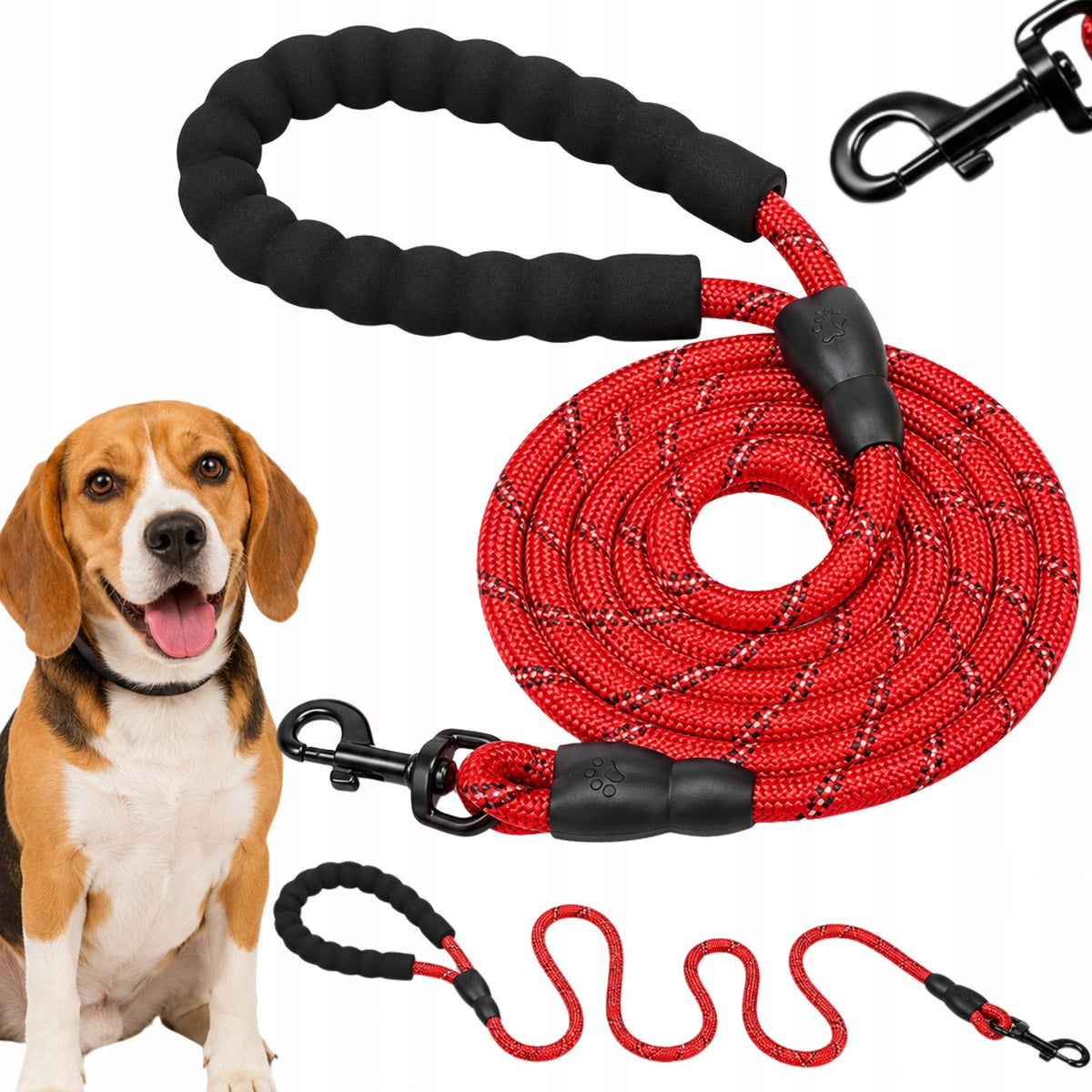 REFLECTIVE DOG LEASH TRAINING RETRACTABLE TRAINING STRONG 120CM