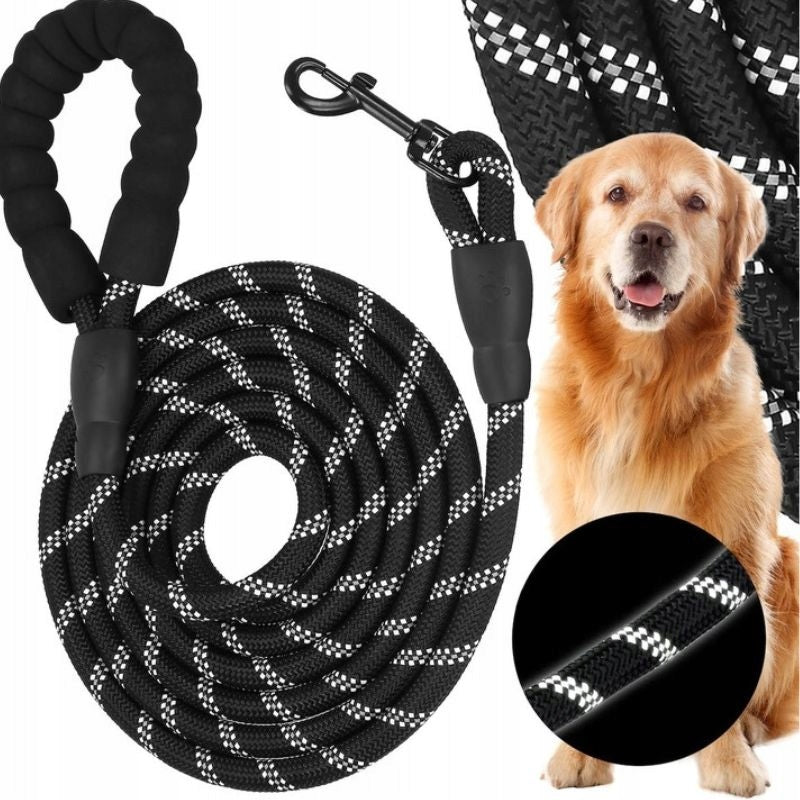 REFLECTIVE LEASH FOR DOG 1,5m SHORT STRONG WALKING THICK DURABLE
