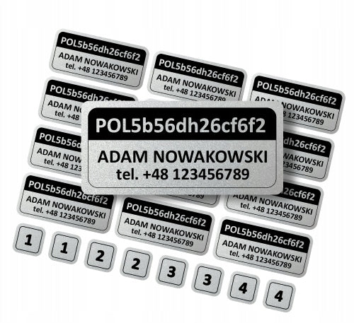 REFLECTIVE STICKERS FOR DRONE OPERATOR NUMBER WHITE