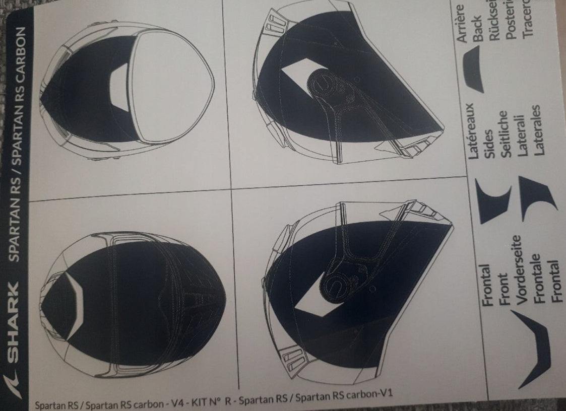 REFLECTIVE STICKERS FOR HELMET SHARK SPARTAN RS / SPARTAN RS CARBON EAN (GTIN) 3664836598154