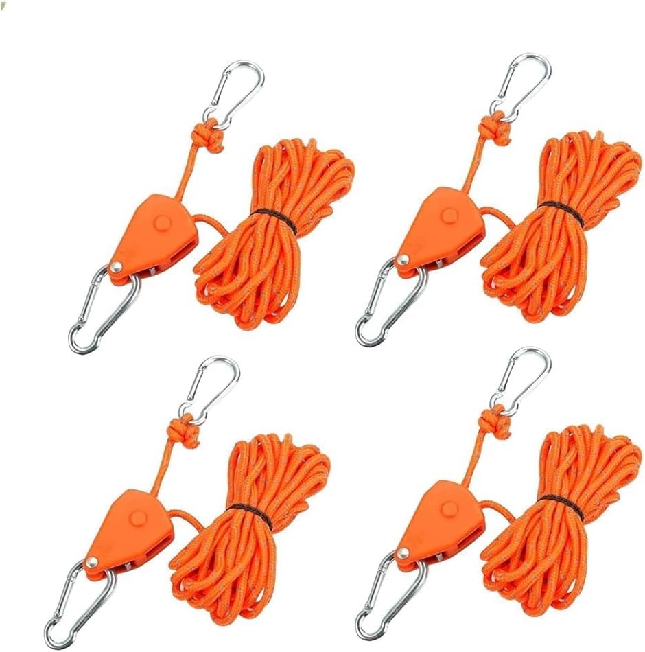 REFLECTIVE TENSION ROPES 4 PCS SELF LOCKING CAMPING TENSIONER