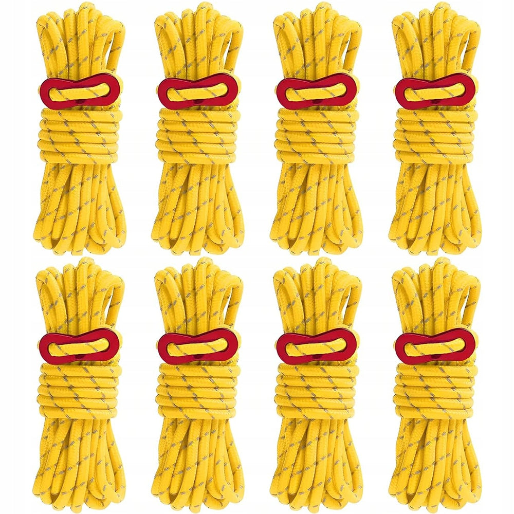 REFLECTIVE TENT CABLES WITH TENSIONER 4 M 4 MM YELLOW 8 PCS Packaging status original