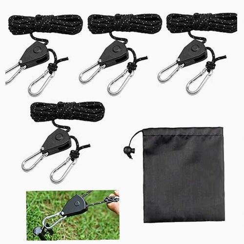 REFLECTIVE TENT ROPE PARACORD 4M SET OF 4 PIECES CAMPING FOR HOME