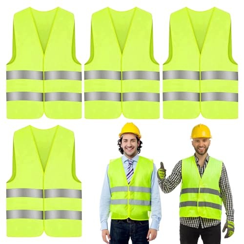 REFLECTIVE VEST FOR ADULTS POLYESTER FLUORESCENT 4 PCS. Brand no brand
