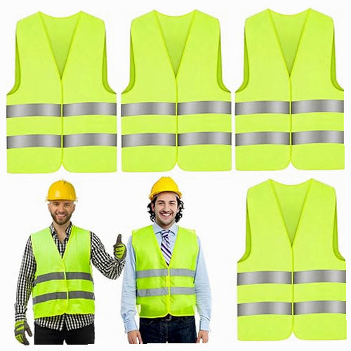 REFLECTIVE VEST FOR ADULTS POLYESTER FLUORESCENT 4 PCS.