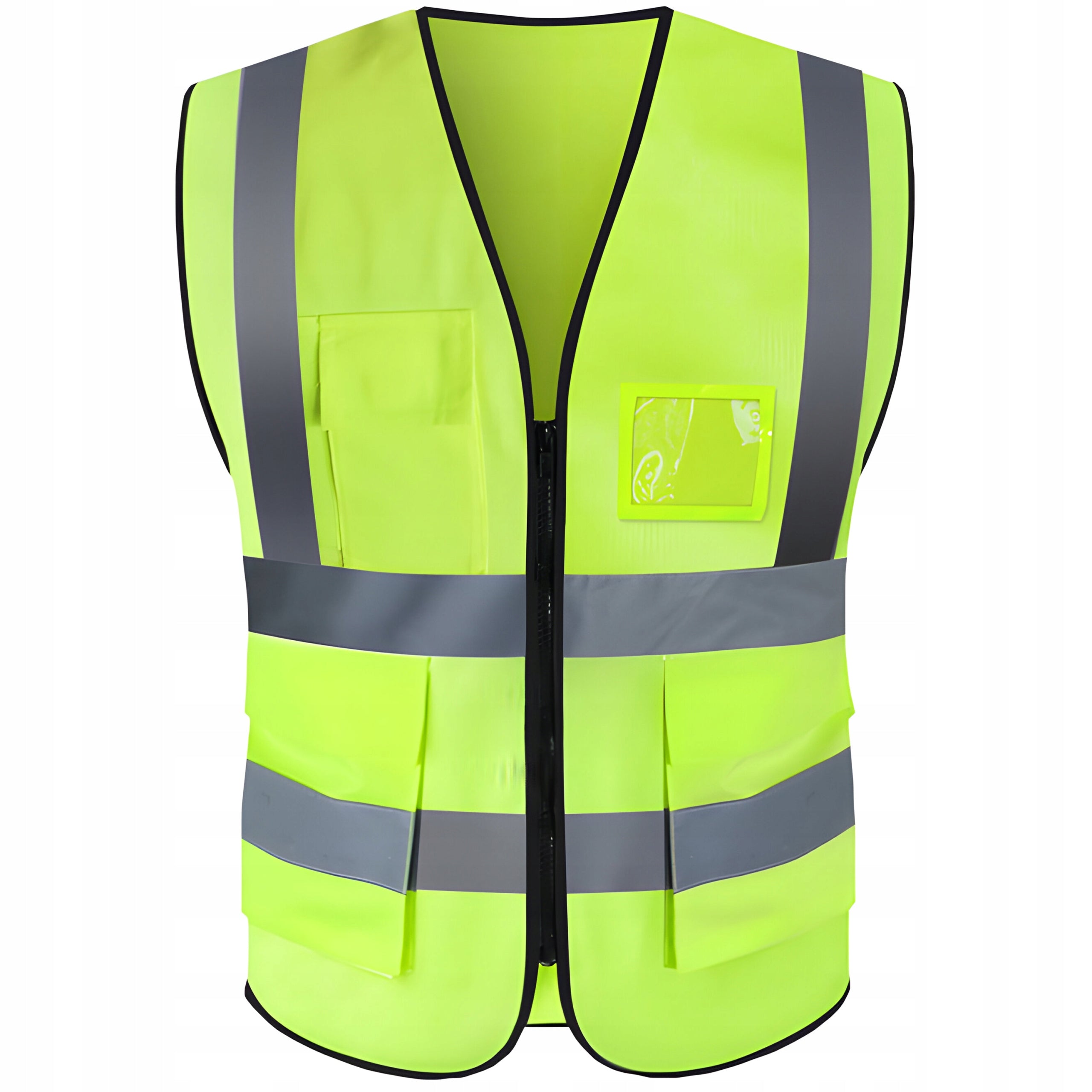 REFLECTIVE VEST WARNING YELLOW ROAD UNIVERSAL OHS POCKETS Packaging status original