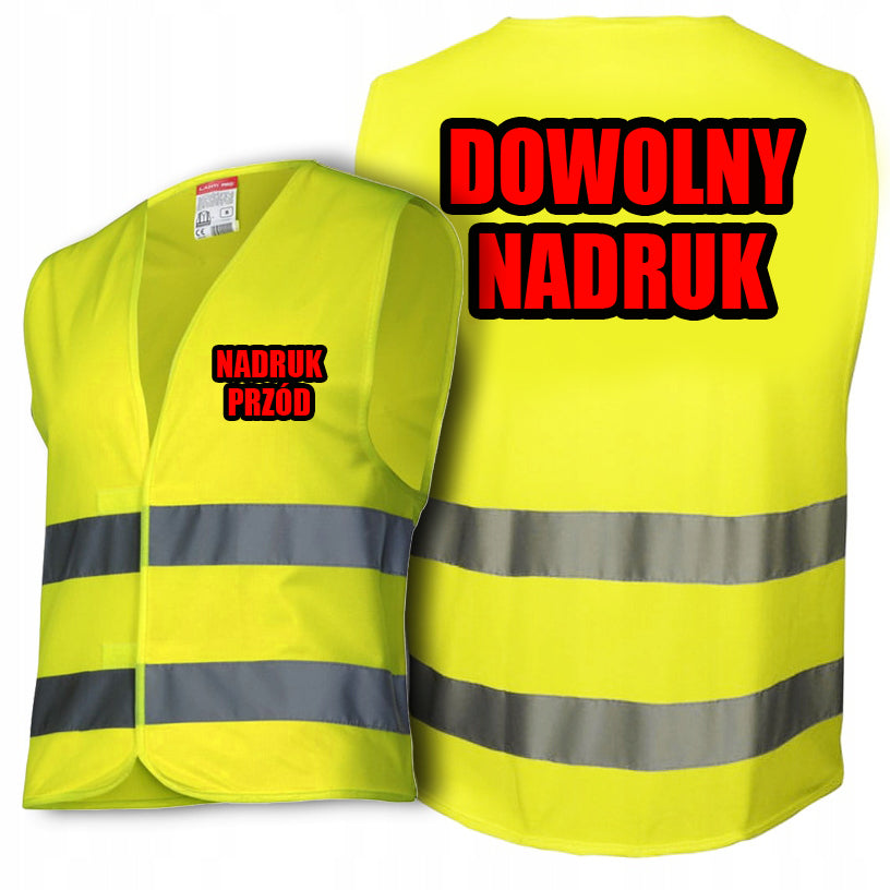 REFLECTIVE VEST WITH PRINT INSCRIPTION SIZE. XL