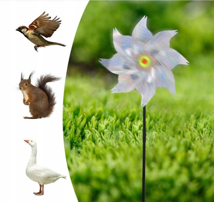 REFLECTIVE WINDMILL FOR BIRD REPELLENT AND DECORATION FOR Garden 6 PCS Packaging status original