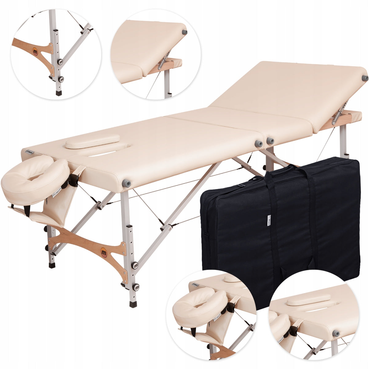 REFLEX PRO 80 ALU FROM M.O.V. PROFESSIONAL 3 SEG. TABLE MASSAGE BED STRONG