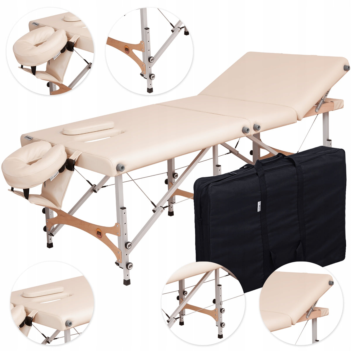 REFLEX PRO 80 ULTRA ALU FROM M.O.V. PROFESSIONAL 3 SEG. TABLE MASSAGE BED